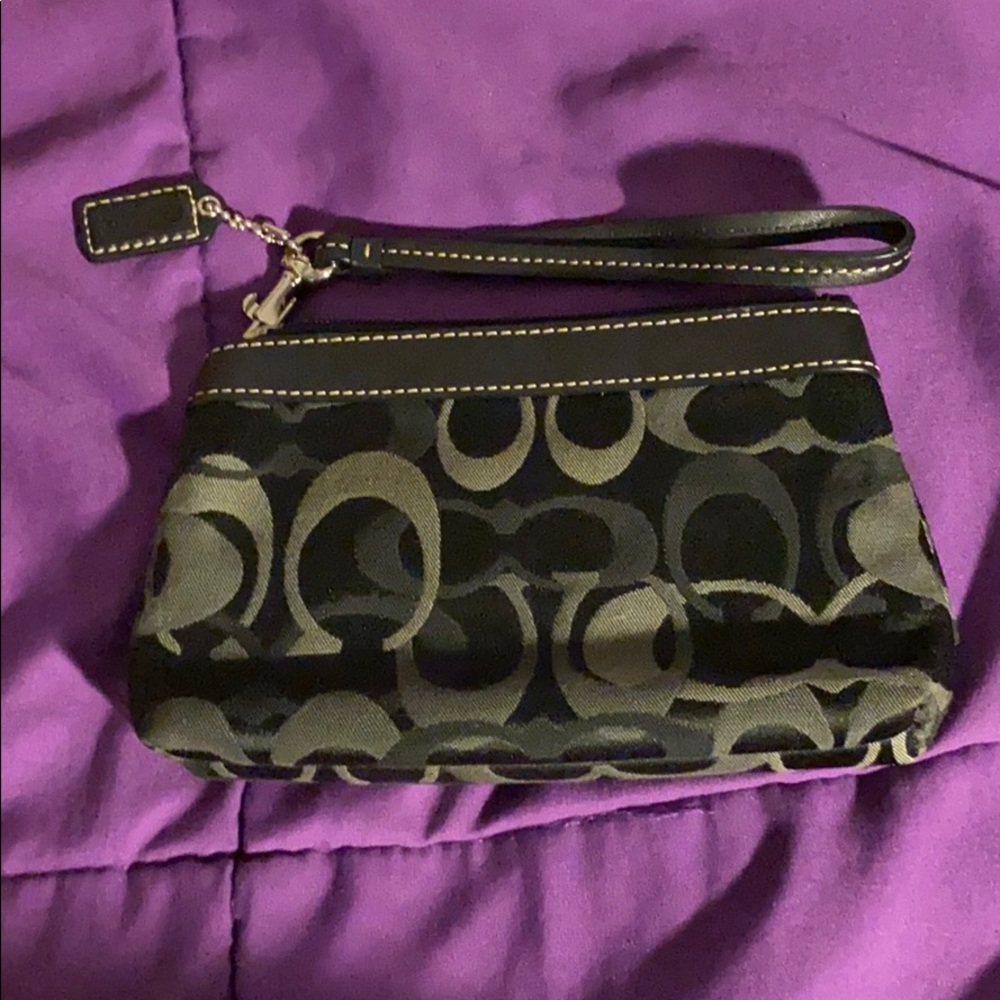 Coach black wristlet